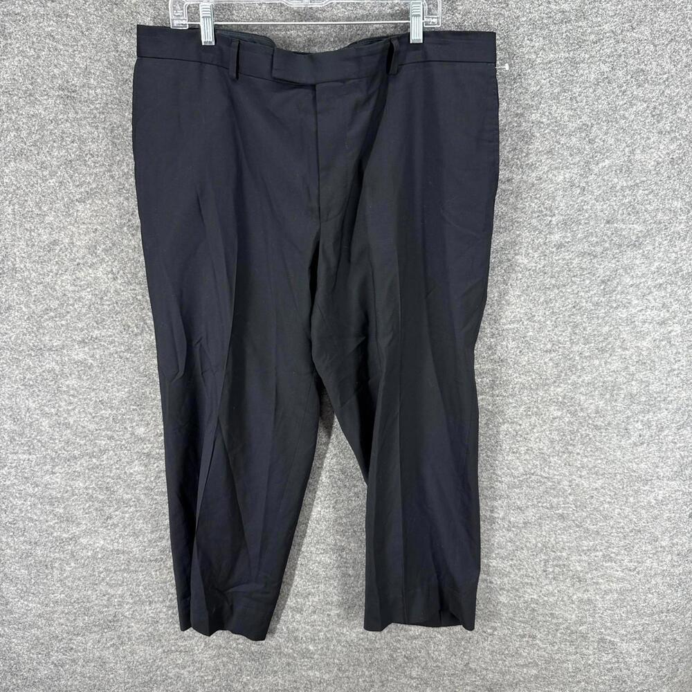 Hugo Boss Dress Pants Men 40 Black Mid Rise Pleated Straight Pockets Regular